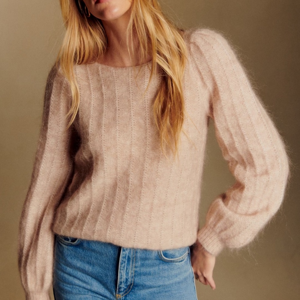 Sezane Aretha Jumper Mottled Beige - Size M